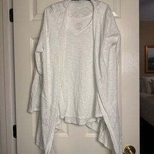 Chico's White Cotton-Modal Layering Tee